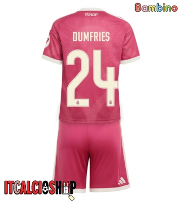 Real Madrid Denzel Dumfries #24 Terza Maglia Bambino 2026-27 Manica Corta (+ Pantaloni corti)